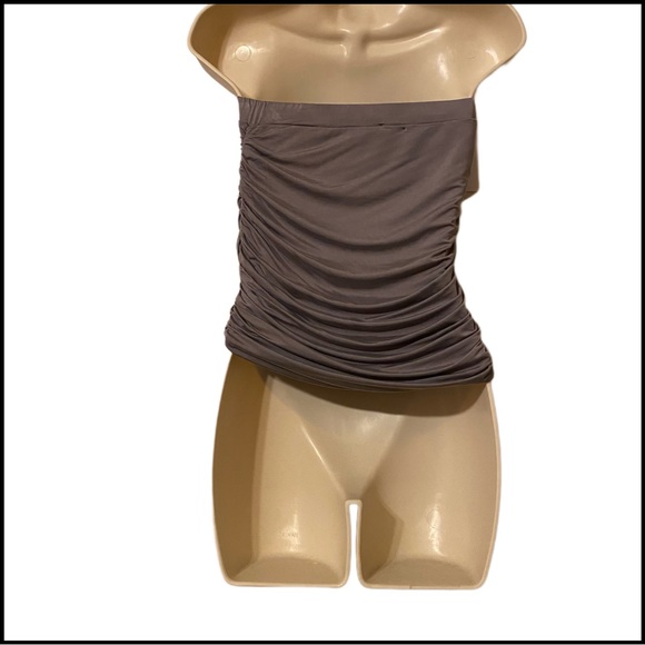 NWT YOUNG FABULOUS & BROKE GRAY STRAPLESS RUCHED TOP Sz SMALL - Picture 3 of 10